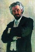 Ilya Repin Portrait of the cellist Aleksander Valerianovich Wierzbillowicz Sweden oil painting artist